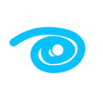 Eyes Wide Wander logo – stylized white eye design inside a bright blue circle