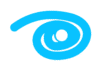 Eyes Wide Wander logo – stylized white eye design inside a bright blue circle